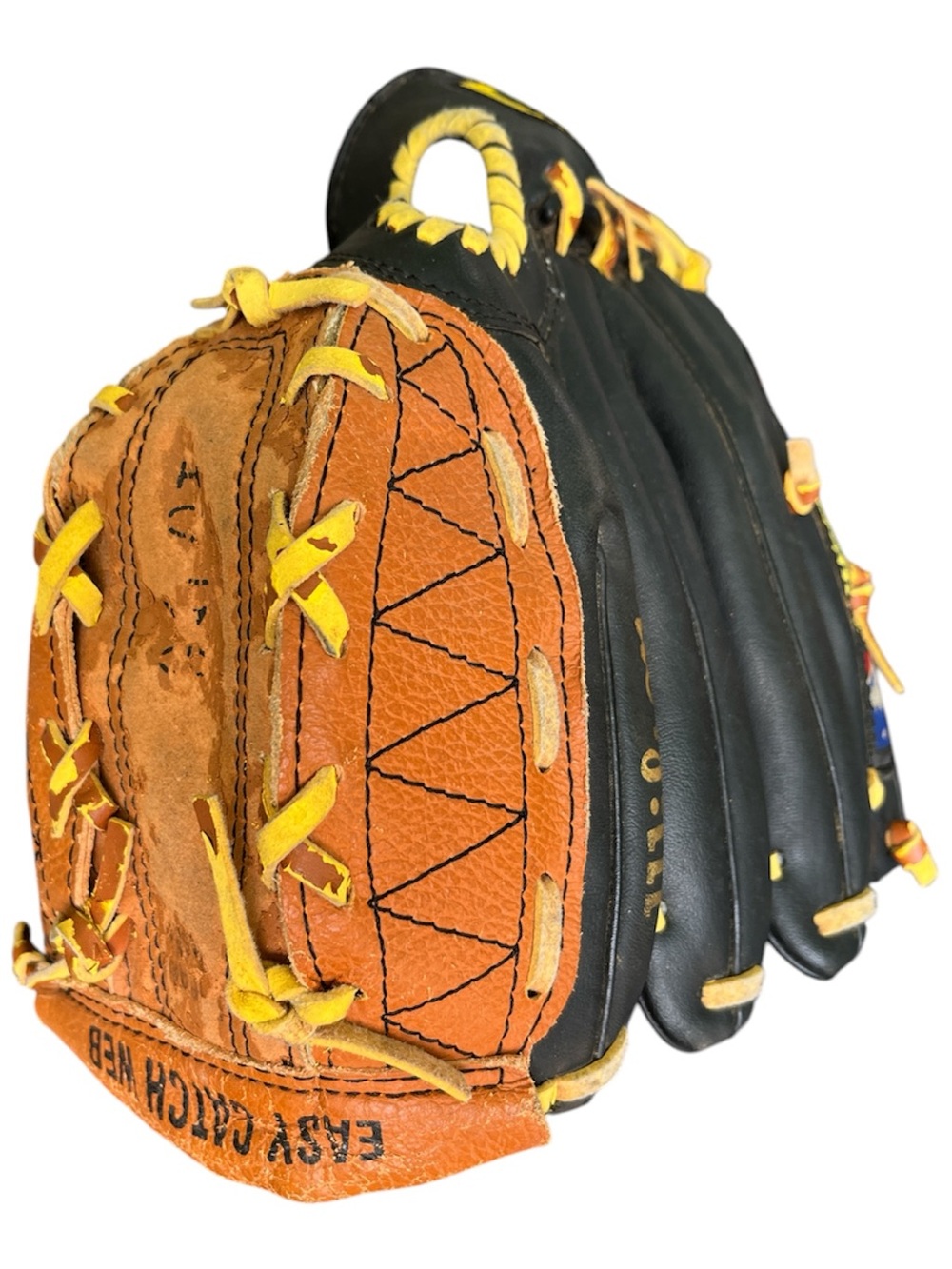 Wilson Kids Baseball Glove - Black and Brown with Yellow Lacing